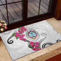 Guam Chamorro Rubber Doormat Curves Polynesian Tattoo Mix Bougainvillea