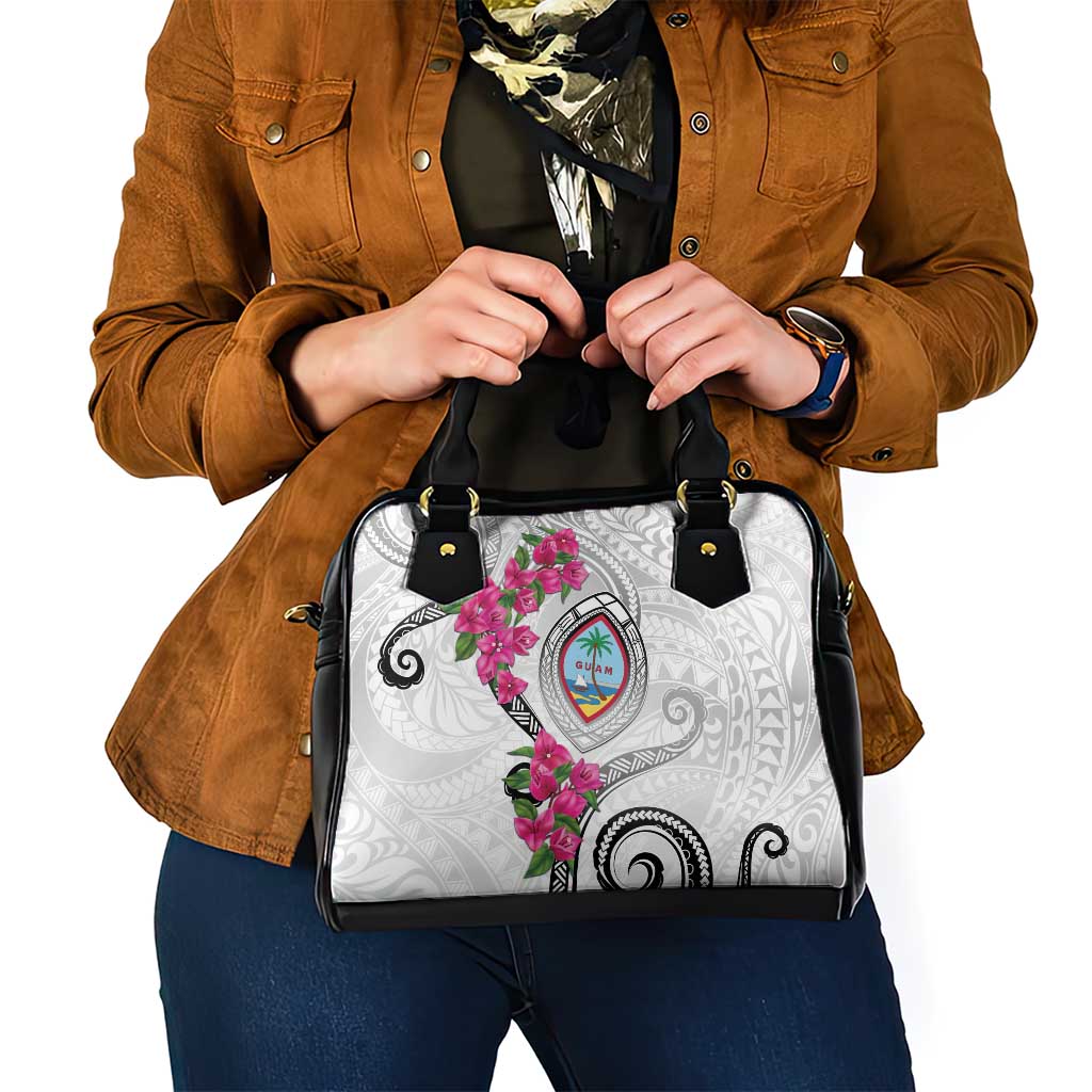 Guam Chamorro Shoulder Handbag Curves Polynesian Tattoo Mix Bougainvillea