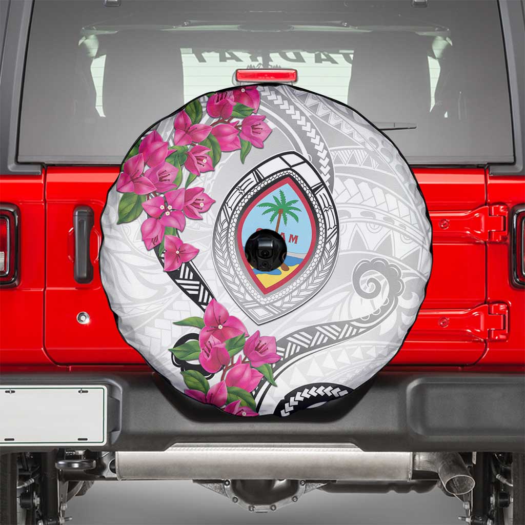 Guam Chamorro Spare Tire Cover Curves Polynesian Tattoo Mix Bougainvillea