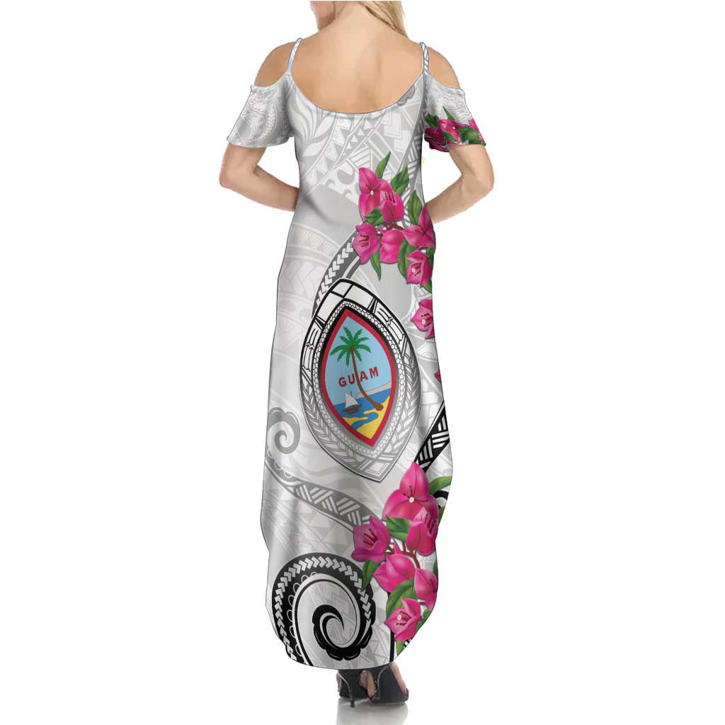 Guam Chamorro Summer Maxi Dress Curves Polynesian Tattoo Mix Bougainvillea