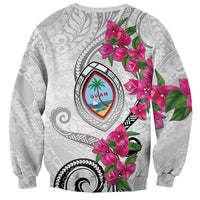 Guam Chamorro Sweatshirt Curves Polynesian Tattoo Mix Bougainvillea