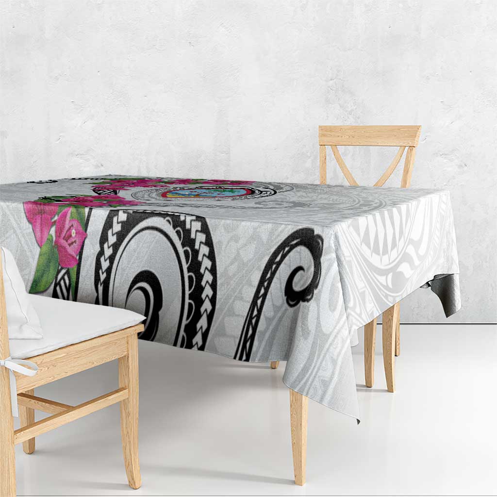 Guam Chamorro Tablecloth Curves Polynesian Tattoo Mix Bougainvillea