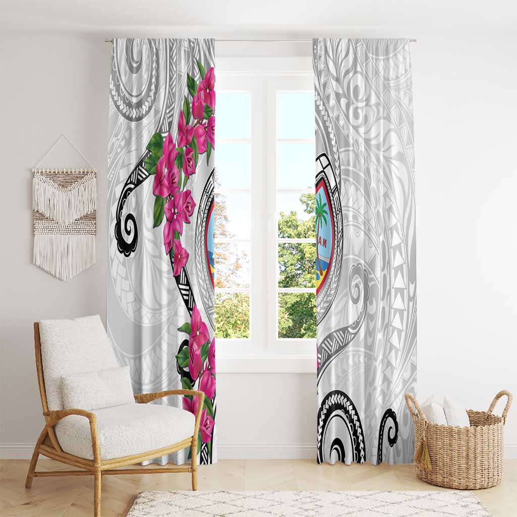 Guam Chamorro Window Curtain Curves Polynesian Tattoo Mix Bougainvillea