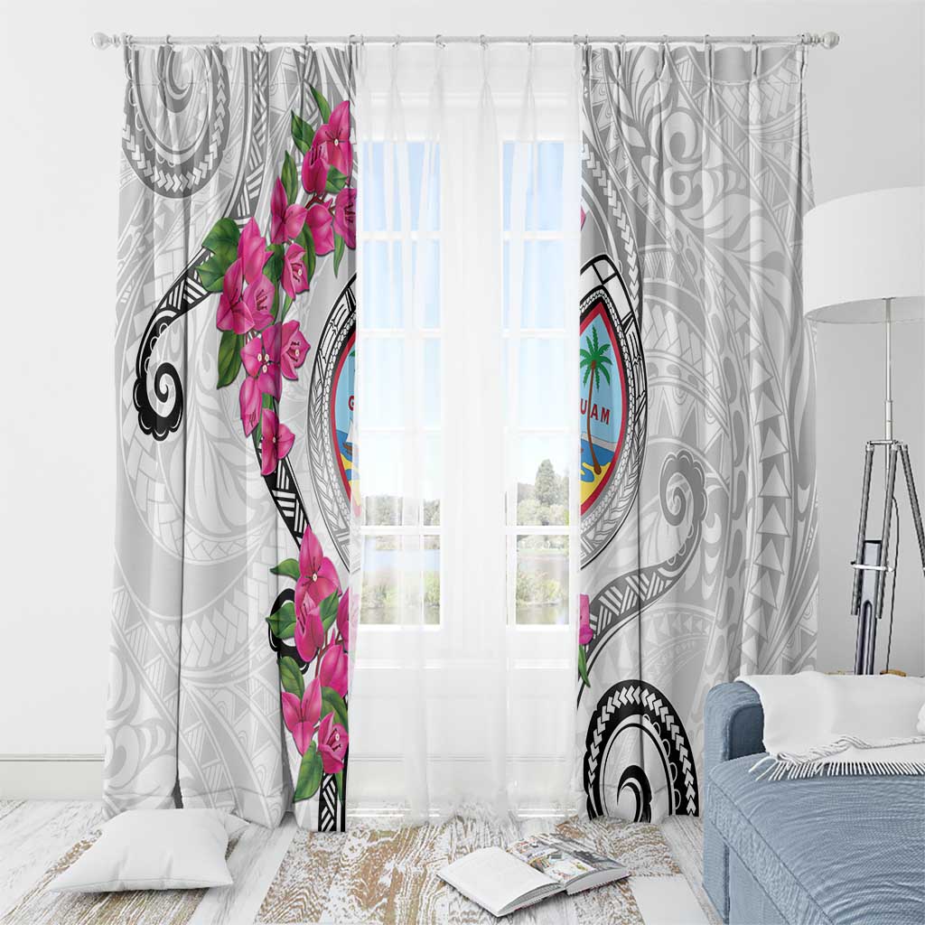 Guam Chamorro Window Curtain Curves Polynesian Tattoo Mix Bougainvillea