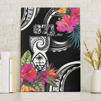 Hafa Adai Guam Canvas Wall Art Polynesian Tattoo Tropical Flowers