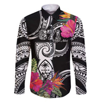 Hafa Adai Guam Family Matching Off The Shoulder Long Sleeve Dress and Hawaiian Shirt Polynesian Tattoo Tropical Flowers