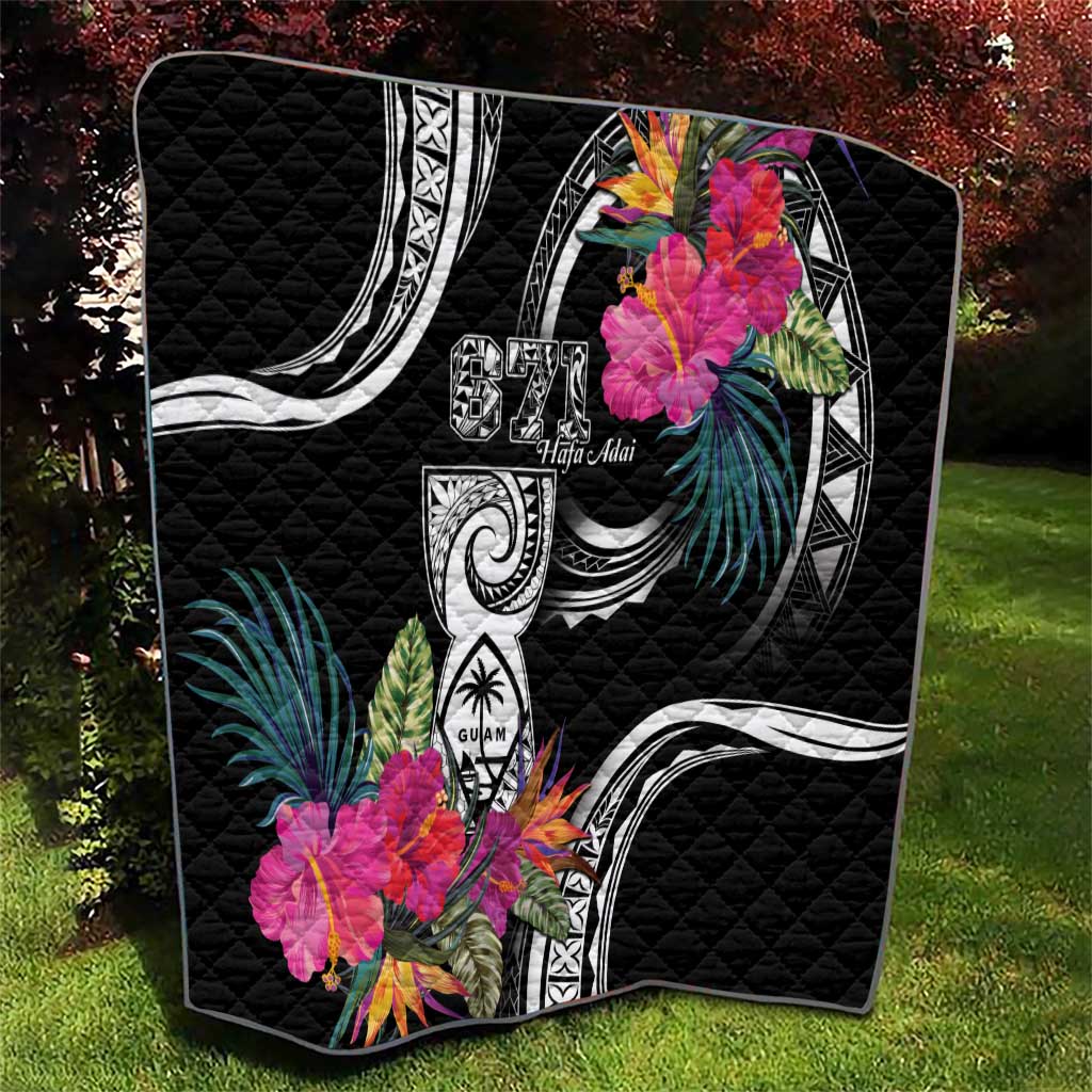 Hafa Adai Guam Quilt Polynesian Tattoo Tropical Flowers