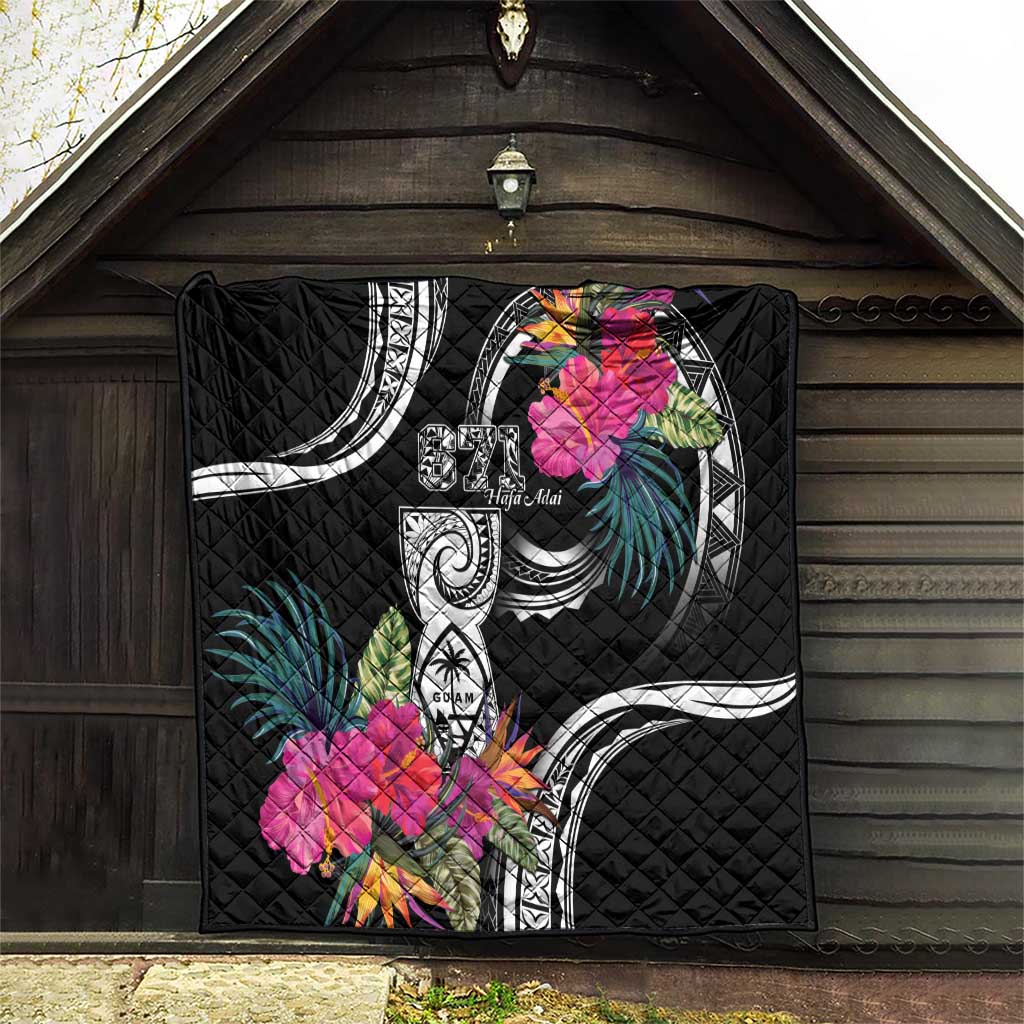 Hafa Adai Guam Quilt Polynesian Tattoo Tropical Flowers