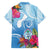 Hafa Adai Guam Hawaiian Shirt Tropical Flowers Blue Gradient