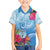 Hafa Adai Guam Hawaiian Shirt Tropical Flowers Blue Gradient