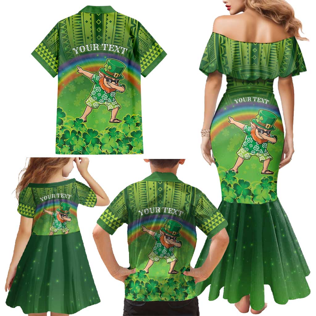 Personalised Hawaii Saint Patrick's Day Family Matching Mermaid Dress and Hawaiian Shirt Let's Get Fit Shaced