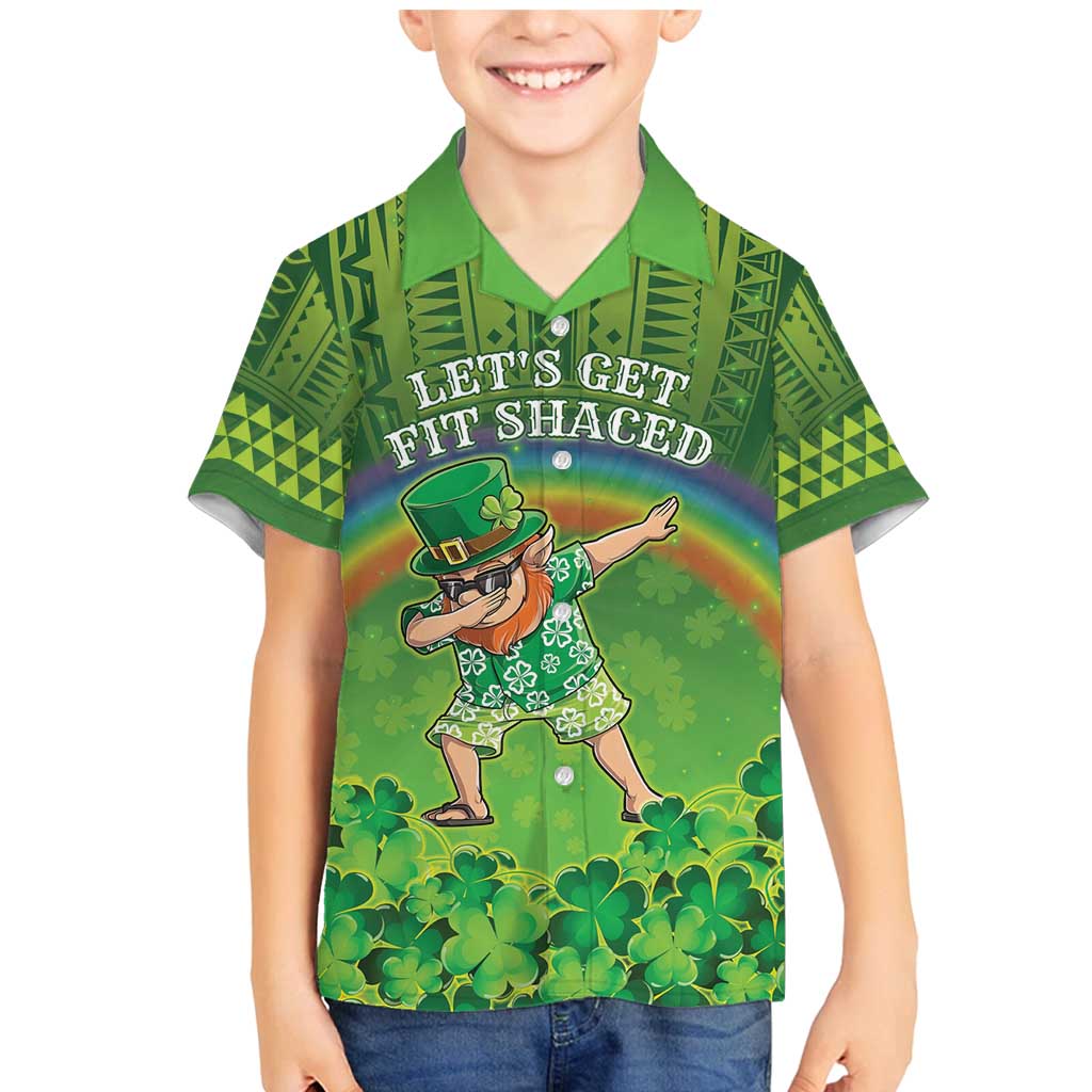 Personalised Hawaii Saint Patrick's Day Family Matching Mermaid Dress and Hawaiian Shirt Let's Get Fit Shaced