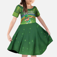 Personalised Hawaii Saint Patrick's Day Family Matching Off The Shoulder Long Sleeve Dress and Hawaiian Shirt Let's Get Fit Shaced