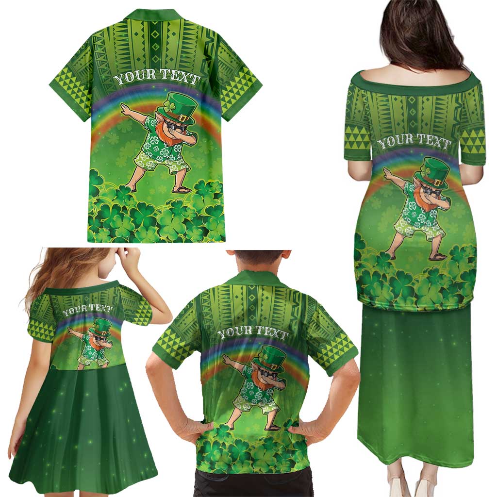 Personalised Hawaii Saint Patrick's Day Family Matching Puletasi and Hawaiian Shirt Let's Get Fit Shaced