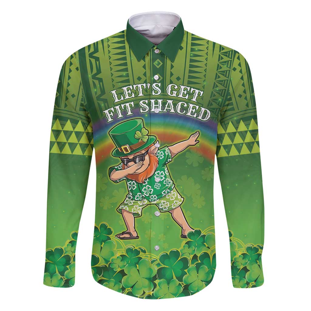 Personalised Hawaii Saint Patrick's Day Family Matching Puletasi and Hawaiian Shirt Let's Get Fit Shaced
