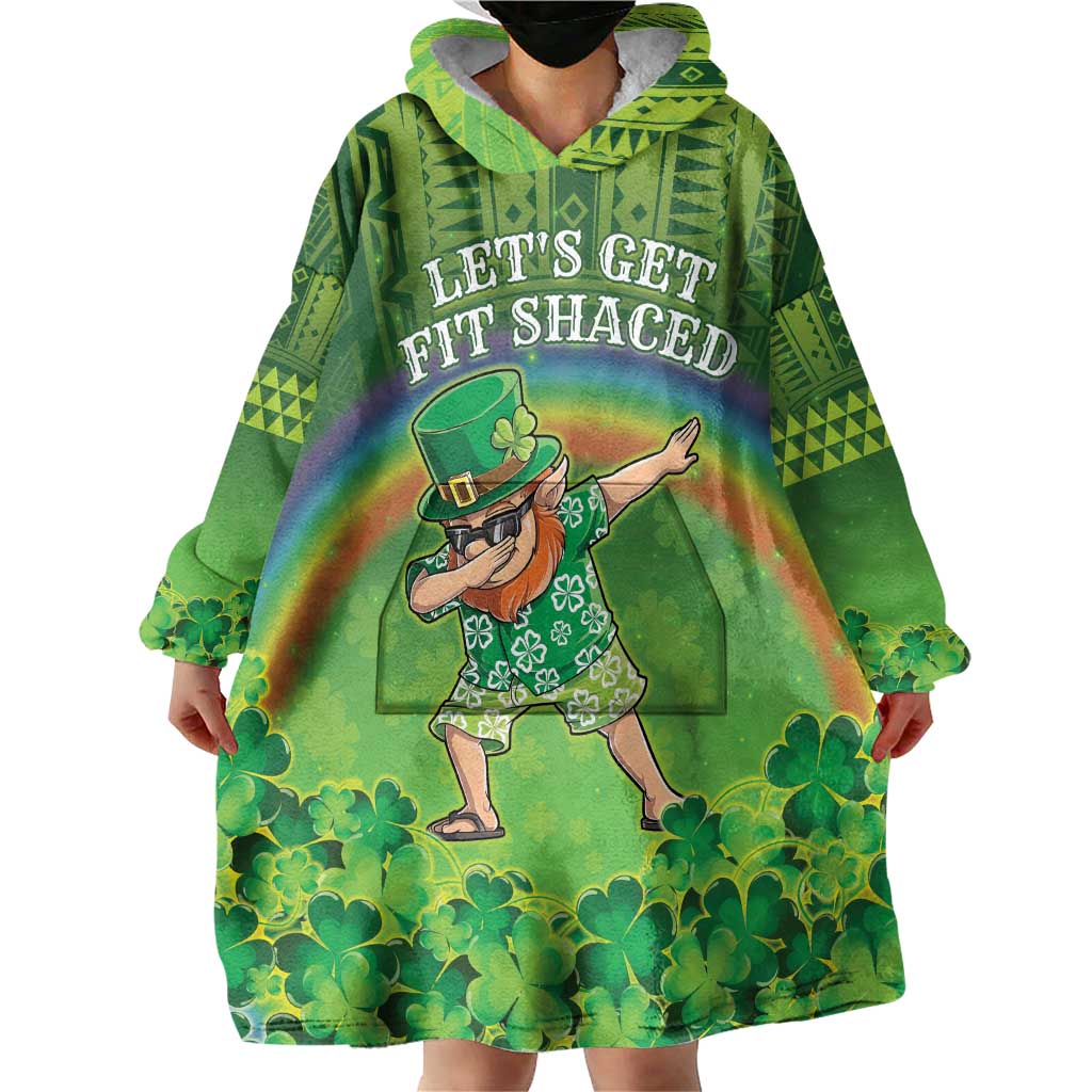 Personalised Hawaii Saint Patrick's Day Wearable Blanket Hoodie Let's Get Fit Shaced