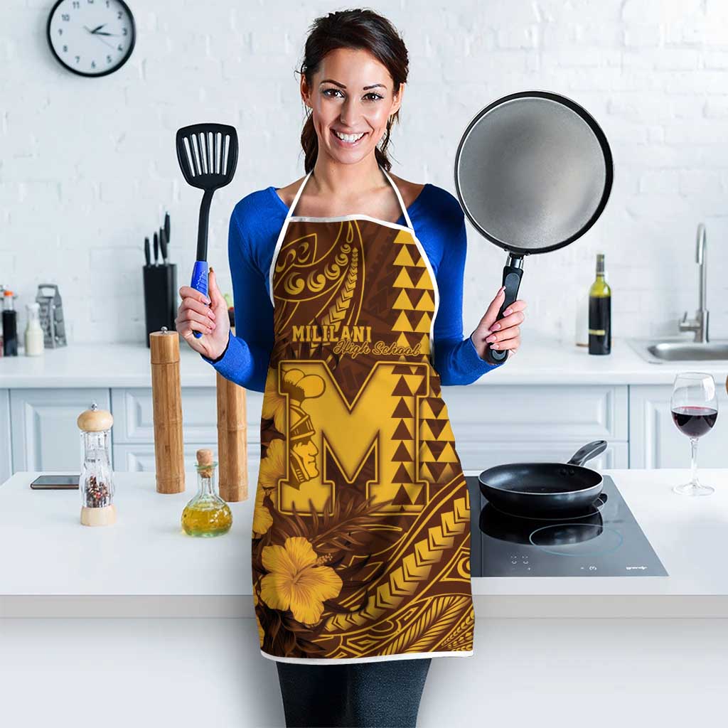 Hawaii Mililani High School Apron Tribal Tattoo With Hibiscus Flowers