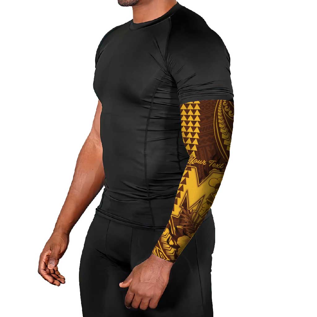 Personalised Hawaii Mililani High School Arm Sleeves Tribal Tattoo With Hibiscus Flowers