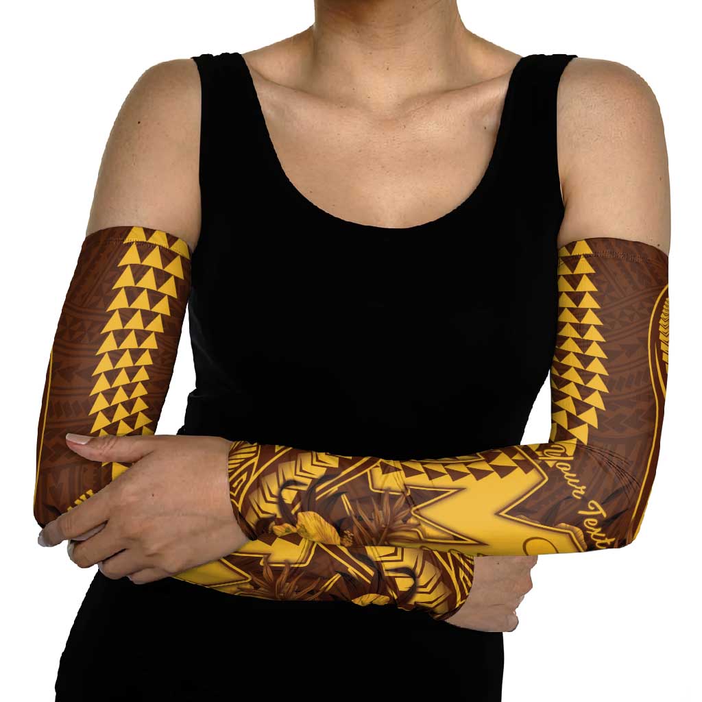 Personalised Hawaii Mililani High School Arm Sleeves Tribal Tattoo With Hibiscus Flowers