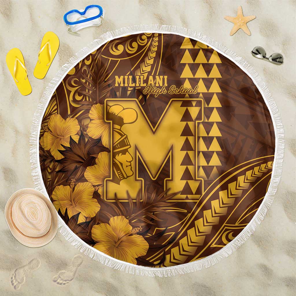 Hawaii Mililani High School Beach Blanket Tribal Tattoo With Hibiscus Flowers