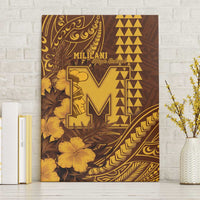 Hawaii Mililani High School Canvas Wall Art Tribal Tattoo With Hibiscus Flowers