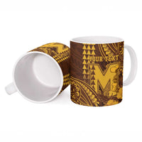 Personalised Hawaii Mililani High School Ceramic Mug Tribal Tattoo With Hibiscus Flowers