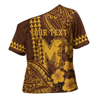 Personalised Hawaii Mililani High School Cross Shoulder Shirt Tribal Tattoo With Hibiscus Flowers LT05 - Polynesian Pride