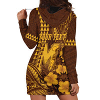 Personalised Hawaii Mililani High School Hoodie Dress Tribal Tattoo With Hibiscus Flowers