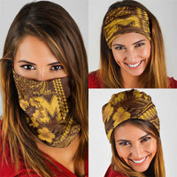 Hawaii Mililani High School Neck Gaiter Tribal Tattoo With Hibiscus Flowers