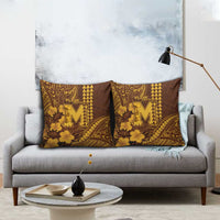 Hawaii Mililani High School Pillow Cover Tribal Tattoo With Hibiscus Flowers LT05 - Polynesian Pride