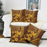 Hawaii Mililani High School Pillow Cover Tribal Tattoo With Hibiscus Flowers LT05 - Polynesian Pride