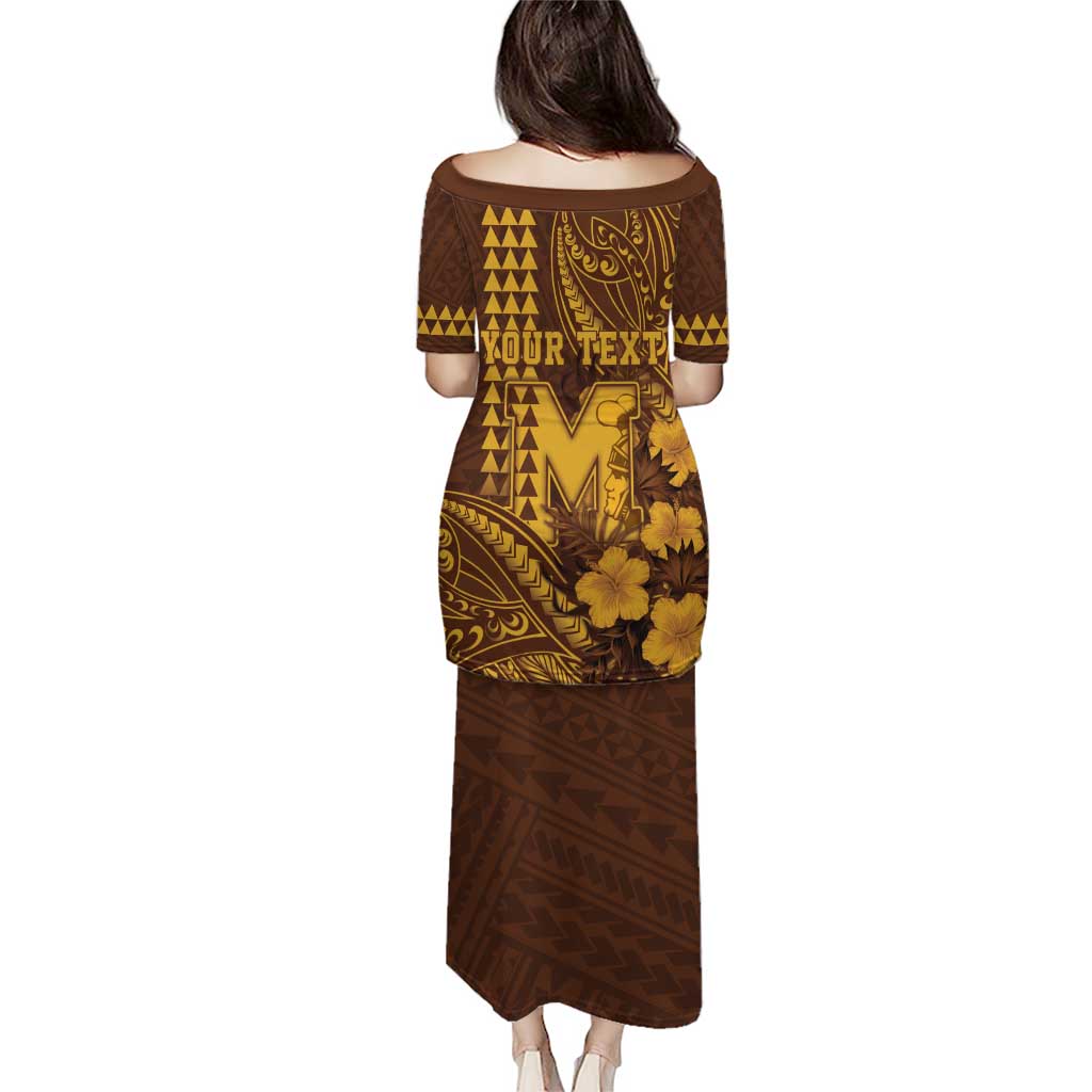 Personalised Hawaii Mililani High School Puletasi Tribal Tattoo With Hibiscus Flowers LT05 - Polynesian Pride