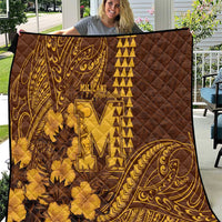 Hawaii Mililani High School Quilt Tribal Tattoo With Hibiscus Flowers