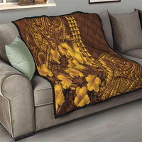 Hawaii Mililani High School Quilt Tribal Tattoo With Hibiscus Flowers