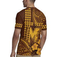 Personalised Hawaii Mililani High School Rugby Jersey Tribal Tattoo With Hibiscus Flowers