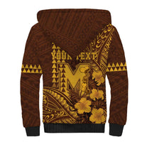 Personalised Hawaii Mililani High School Sherpa Hoodie Tribal Tattoo With Hibiscus Flowers