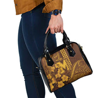 Hawaii Mililani High School Shoulder Handbag Tribal Tattoo With Hibiscus Flowers