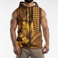 Personalised Hawaii Mililani High School Sleeveless Zip Hoodie Tribal Tattoo With Hibiscus Flowers