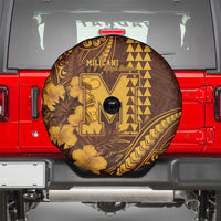 Hawaii Mililani High School Spare Tire Cover Tribal Tattoo With Hibiscus Flowers