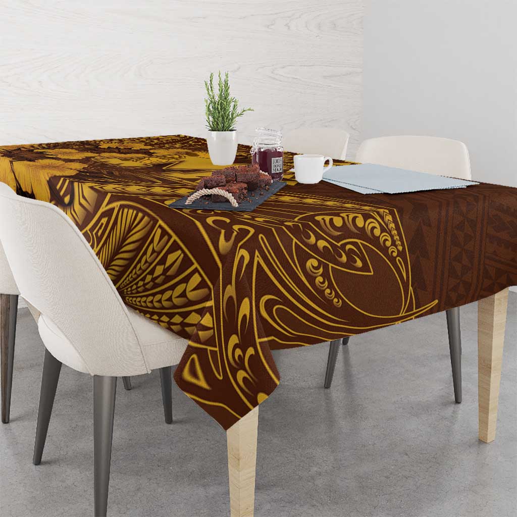 Hawaii Mililani High School Tablecloth Tribal Tattoo With Hibiscus Flowers LT05 - Polynesian Pride