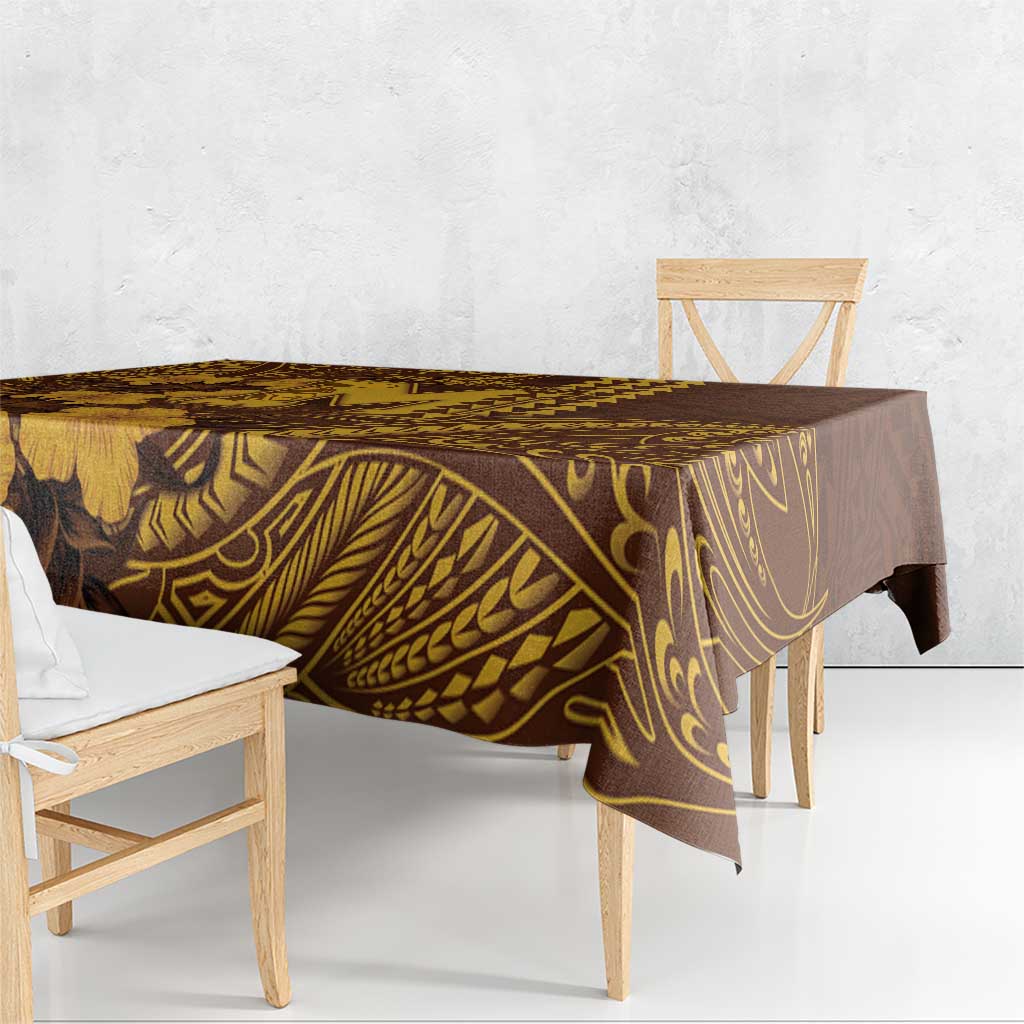 Hawaii Mililani High School Tablecloth Tribal Tattoo With Hibiscus Flowers LT05 - Polynesian Pride
