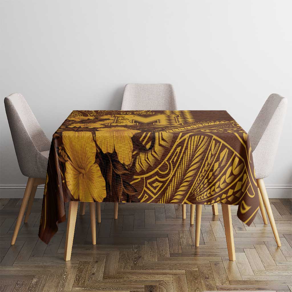 Hawaii Mililani High School Tablecloth Tribal Tattoo With Hibiscus Flowers LT05 - Polynesian Pride