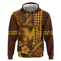 Personalised Hawaii Mililani High School Zip Hoodie Tribal Tattoo With Hibiscus Flowers