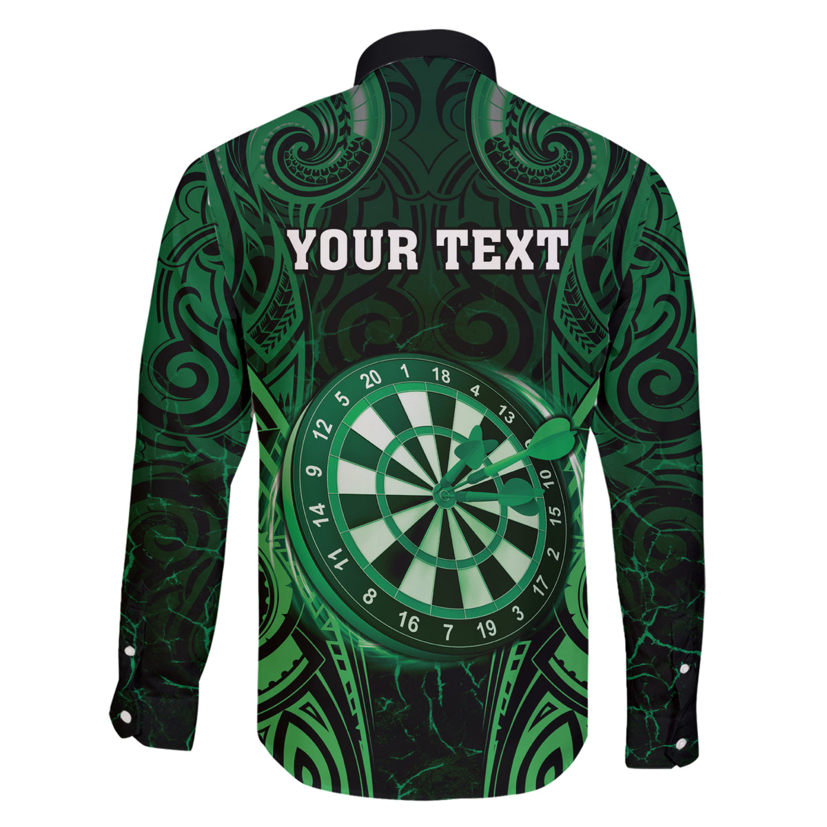 Personalised New Zealand Darts Family Matching Short Sleeve Bodycon Dress and Hawaiian Shirt Green Dart Board Maori Pattern