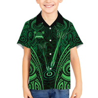 Personalised New Zealand Darts Family Matching Tank Maxi Dress and Hawaiian Shirt Green Dart Board Maori Pattern