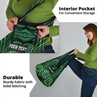 New Zealand Darts Personalised Grocery Bag Green Dart Board Maori Pattern