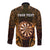 Personalised New Zealand Darts Long Sleeve Button Shirt Gold Dart Board Maori Pattern