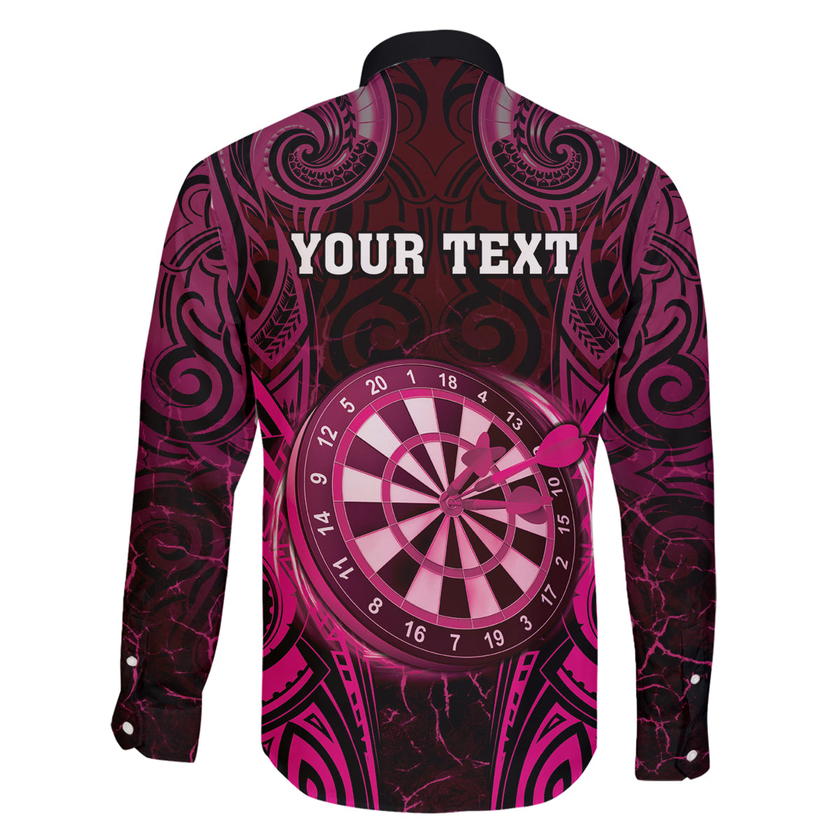 Personalised New Zealand Darts Family Matching Tank Maxi Dress and Hawaiian Shirt Pink Dart Board Maori Pattern