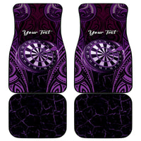 Personalised New Zealand Darts Car Mats Purple Dart Board Maori Pattern