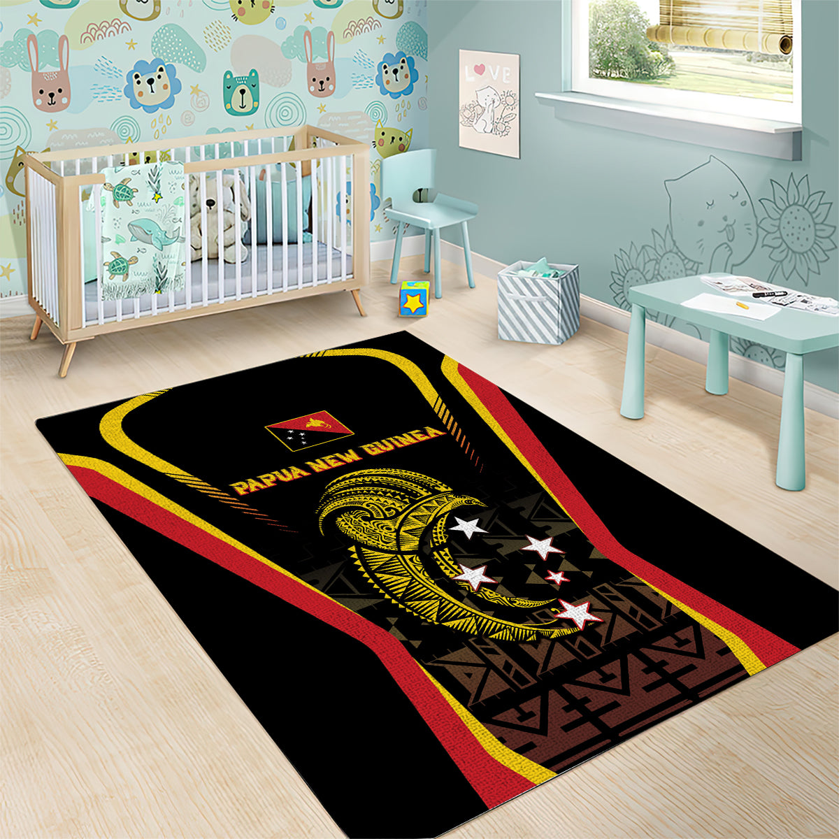 Papua New Guinea Cricket Area Rug 2024 World Cup